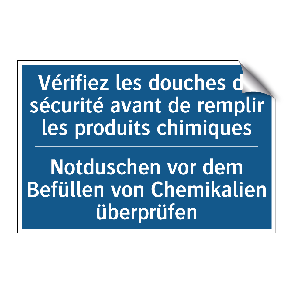Notduschen vor dem Befüllen von  /.../ - Vérifiez les douches de sécurité  /.../