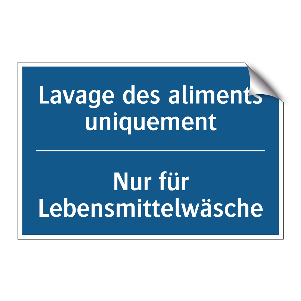 Nur für Lebensmittelwäsche - Lavage des aliments uniquement