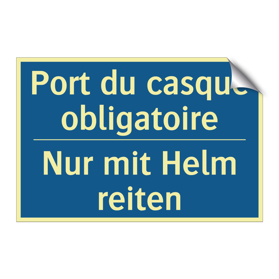 Nur mit Helm reiten - Port du casque obligatoire