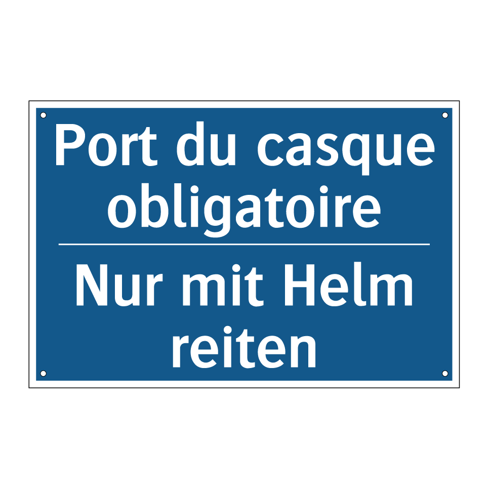 Nur mit Helm reiten - Port du casque obligatoire