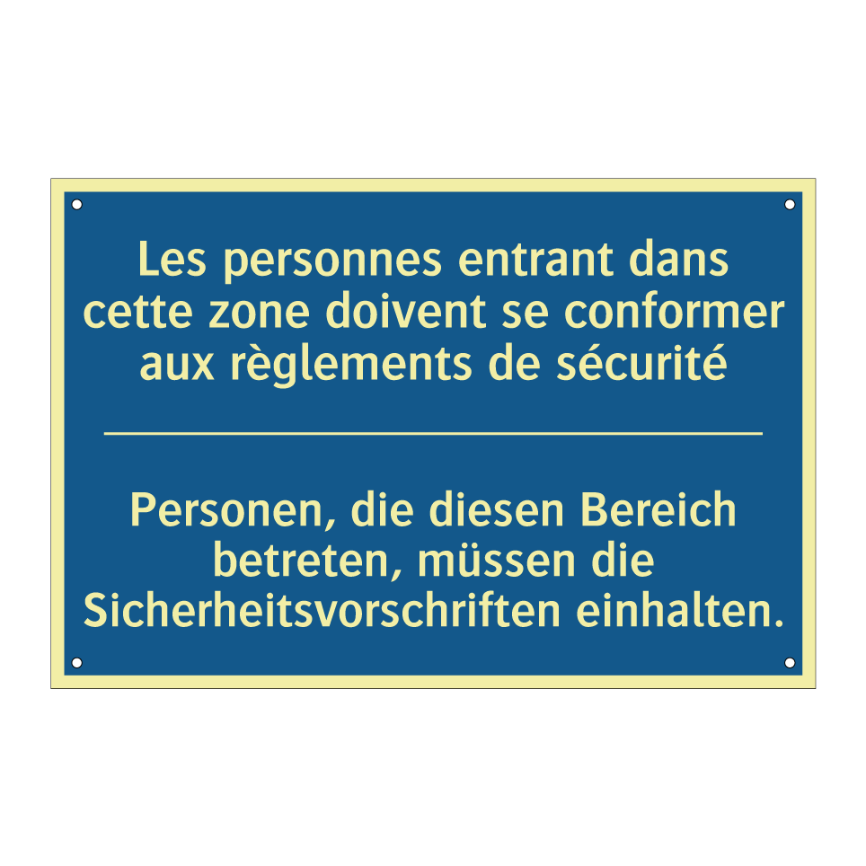 Personen, die diesen Bereich betreten,  /.../ - Les personnes entrant dans cette  /.../