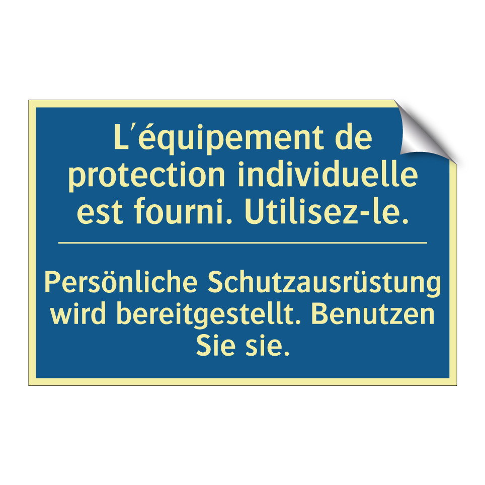 Persönliche Schutzausrüstung wird  /.../ - L'équipement de protection individuelle  /.../