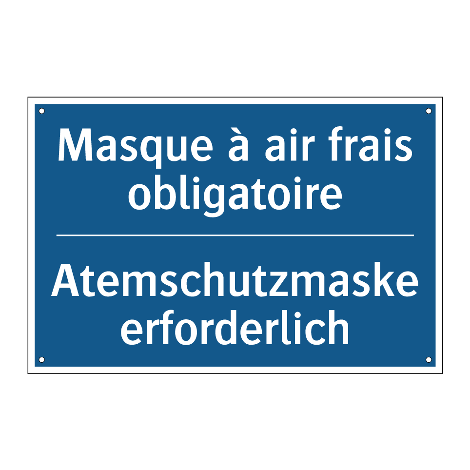 Atemschutzmaske erforderlich - Masque à air frais obligatoire