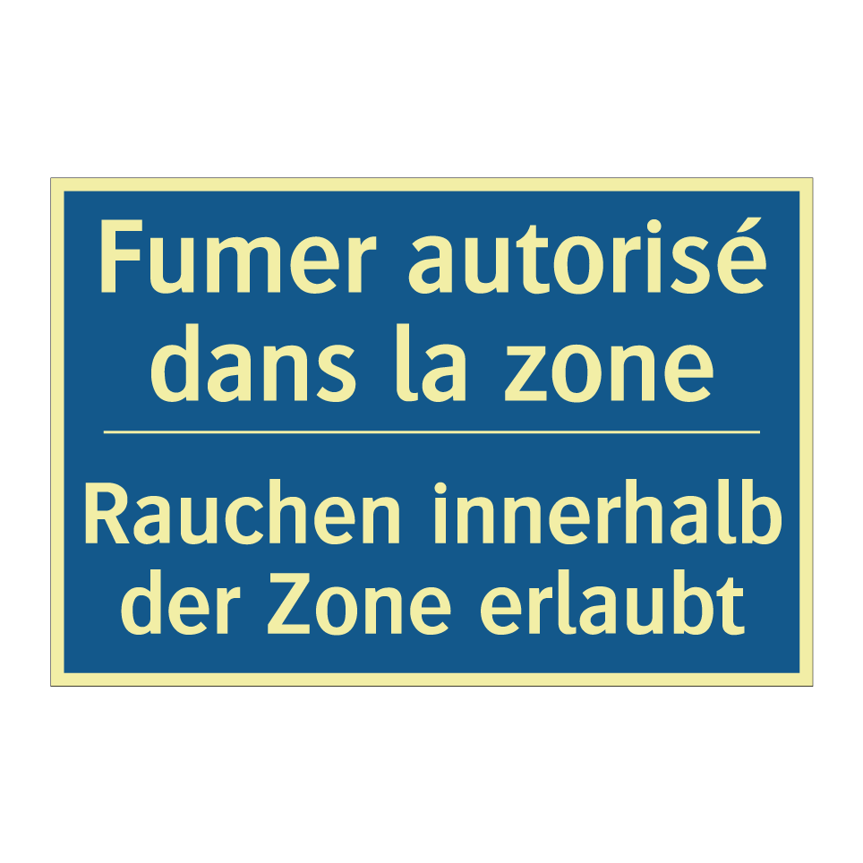 Rauchen innerhalb der Zone erlaubt /.../ - Fumer autorisé dans la zone