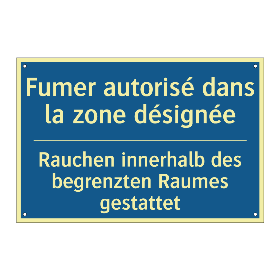 Rauchen innerhalb des begrenzten  /.../ - Fumer autorisé dans la zone désignée /.../