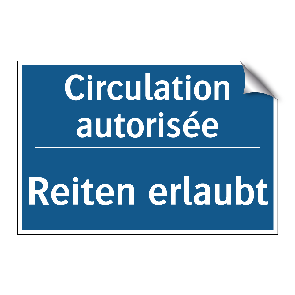 Reiten erlaubt - Circulation autorisée
