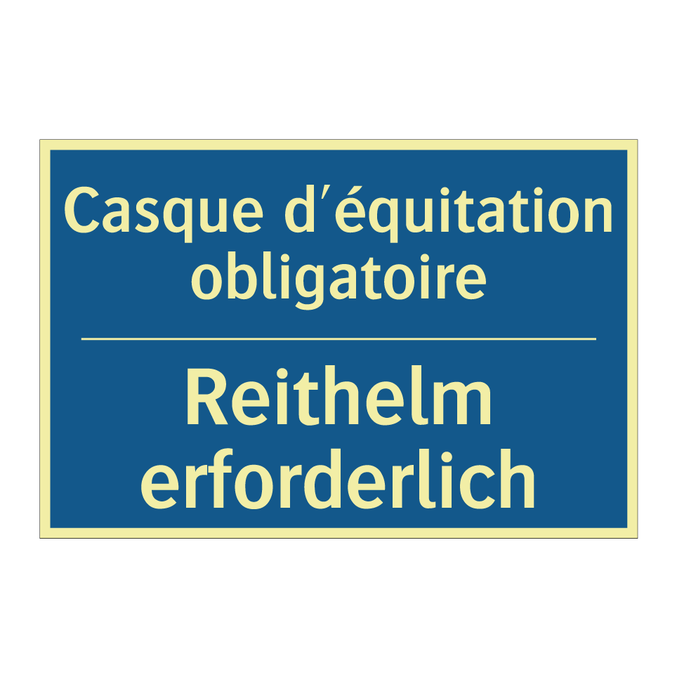 Reithelm erforderlich - Casque d'équitation obligatoire /.../