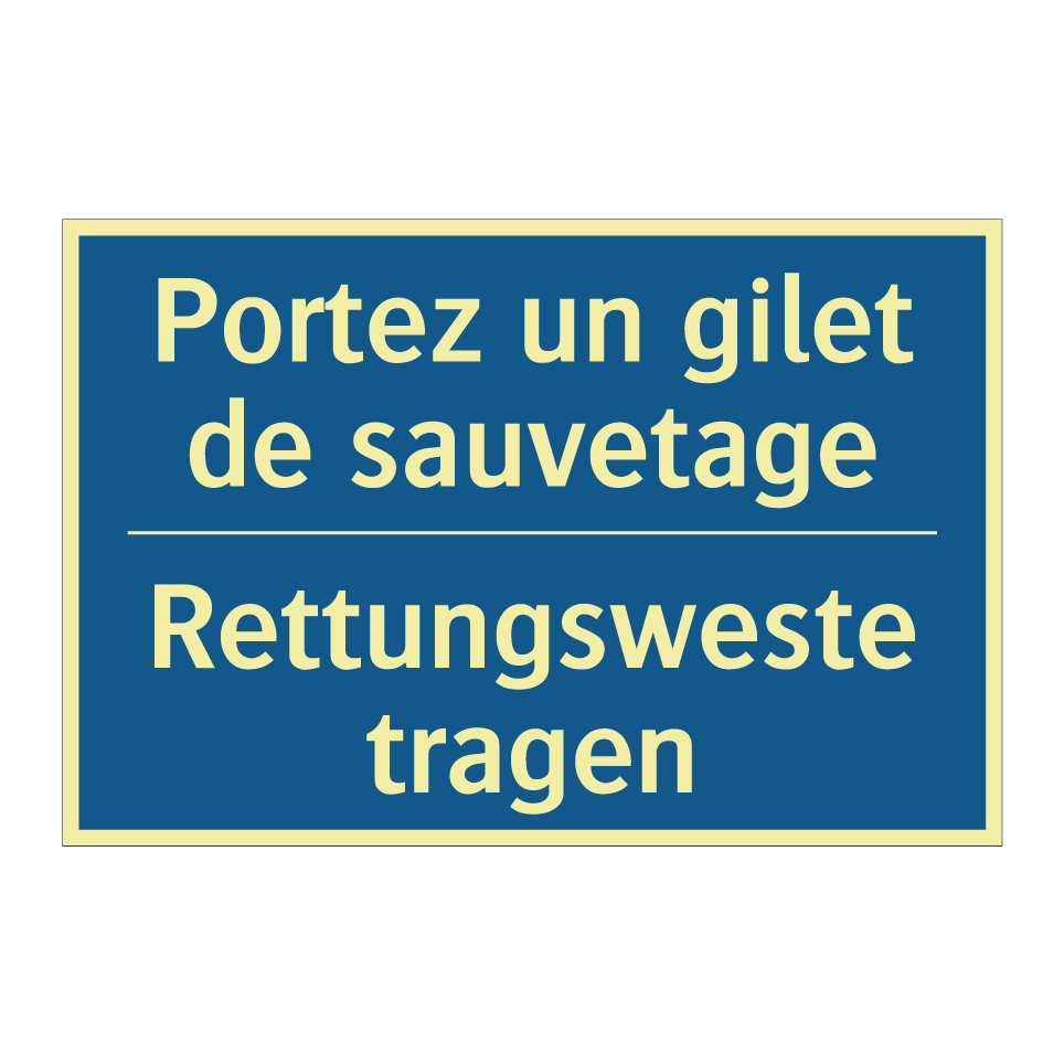 Rettungsweste tragen - Portez un gilet de sauvetage