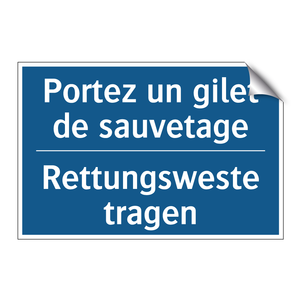 Rettungsweste tragen - Portez un gilet de sauvetage