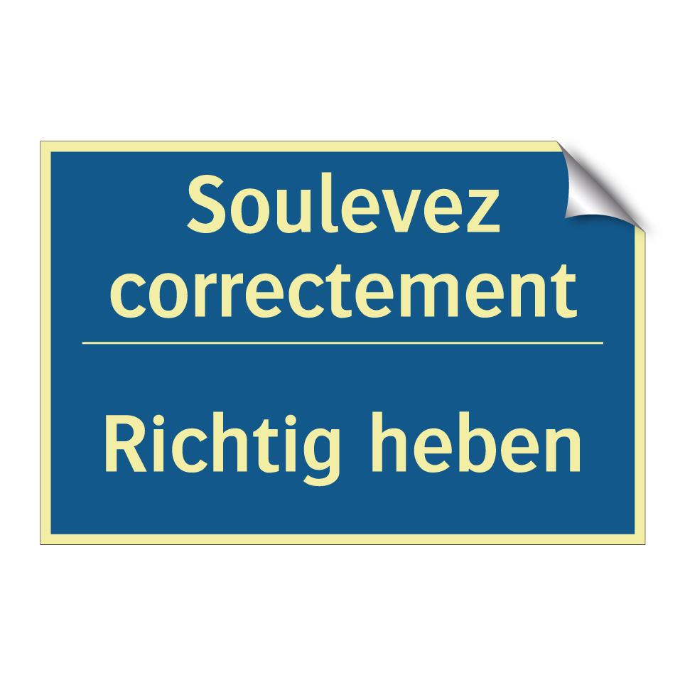 Richtig heben - Soulevez correctement