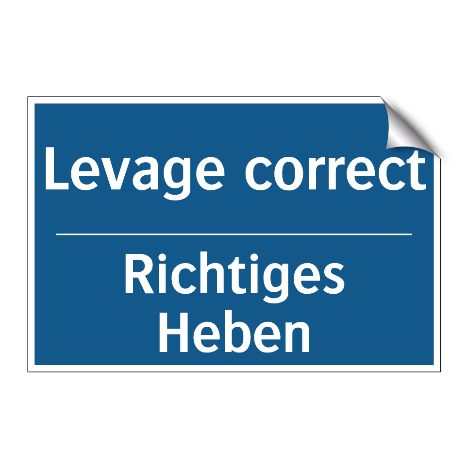 Richtiges Heben - Levage correct