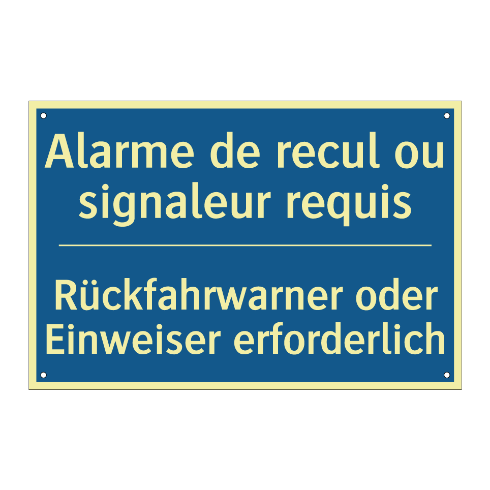 Rückfahrwarner oder Einweiser  /.../ - Alarme de recul ou signaleur requis /.../