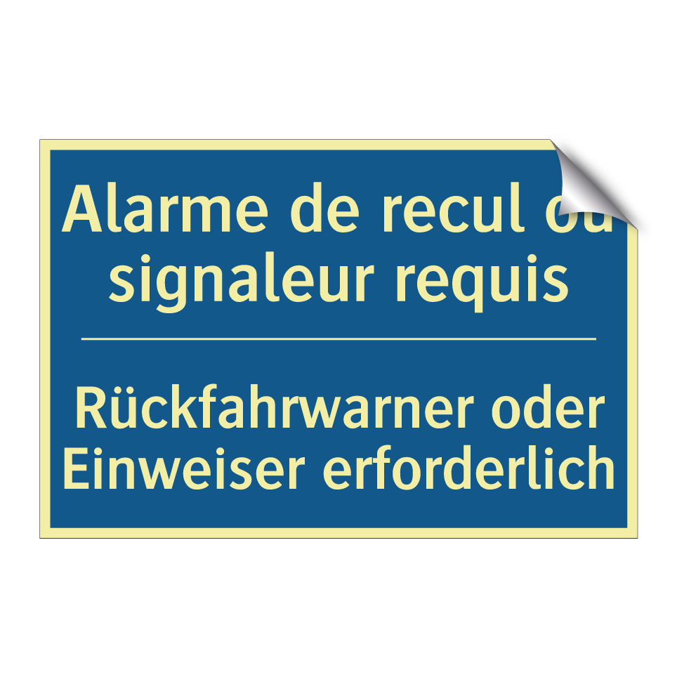 Rückfahrwarner oder Einweiser  /.../ - Alarme de recul ou signaleur requis /.../