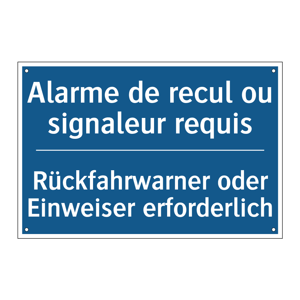 Rückfahrwarner oder Einweiser  /.../ - Alarme de recul ou signaleur requis /.../