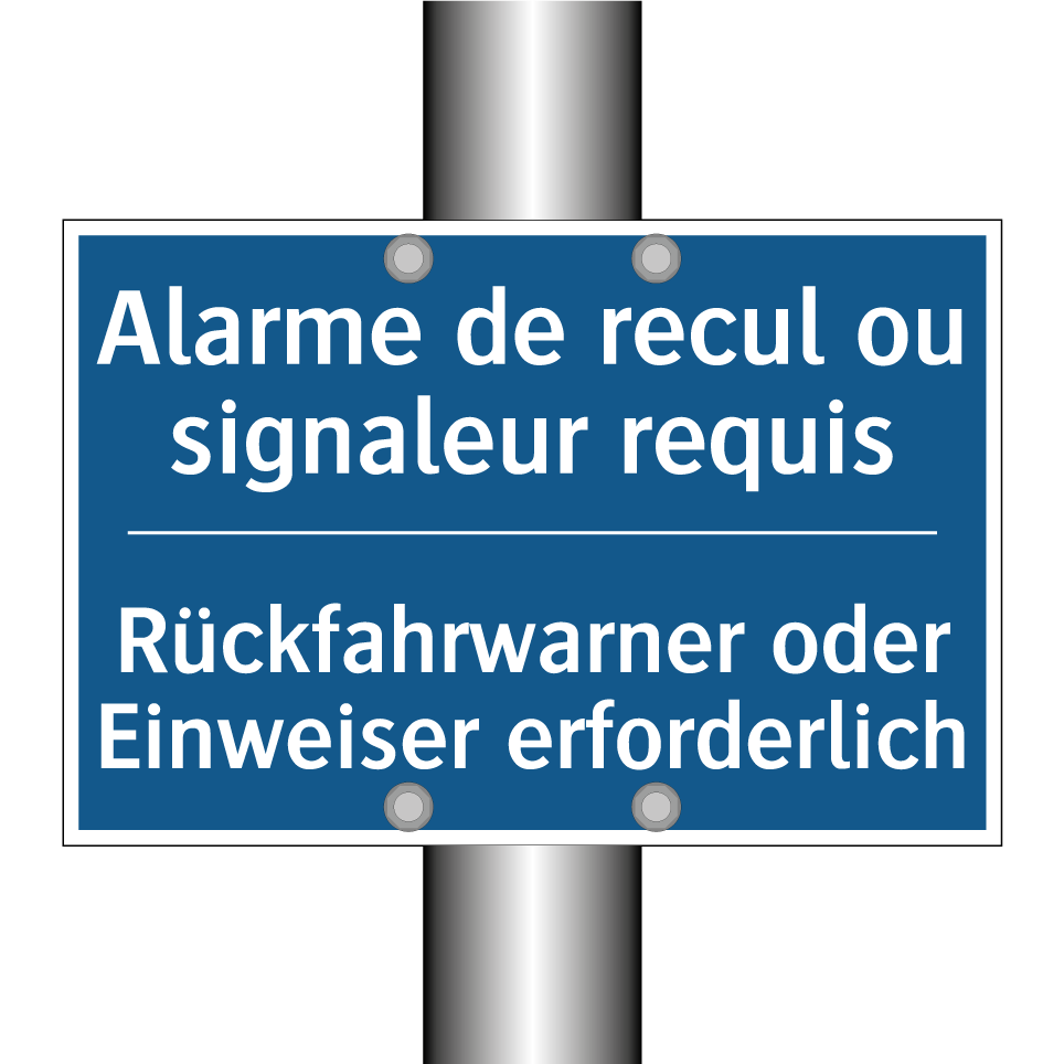 Rückfahrwarner oder Einweiser  /.../ - Alarme de recul ou signaleur requis /.../