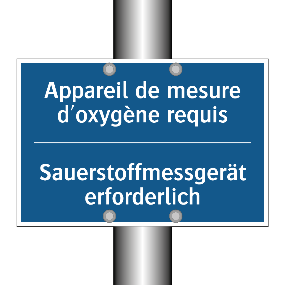 Sauerstoffmessgerät erforderlich /.../ - Appareil de mesure d'oxygène requis /.../