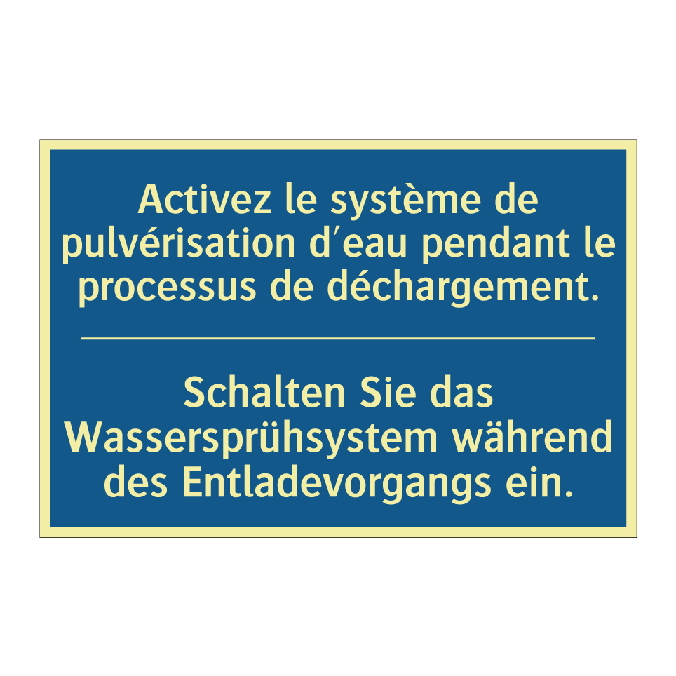 Schalten Sie das Wassersprühsystem  /.../ - Activez le système de pulvérisation  /.../