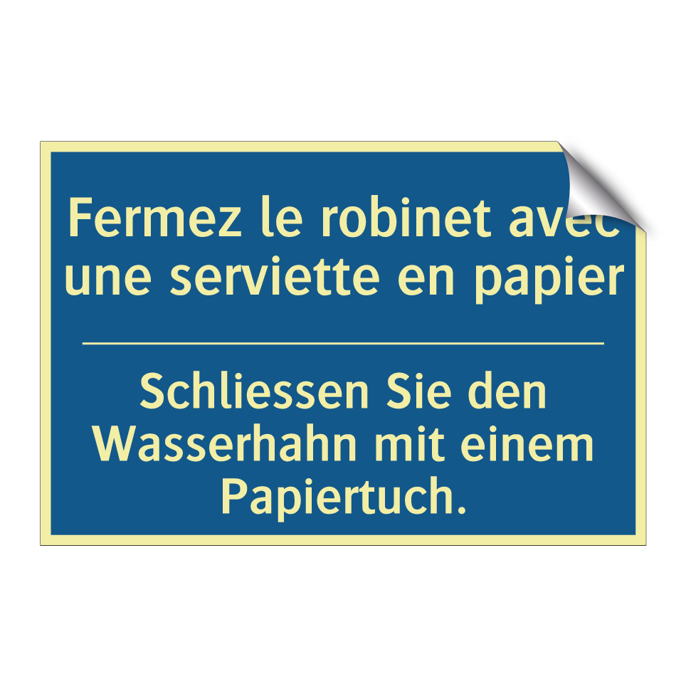 Schliessen Sie den Wasserhahn  /.../ - Fermez le robinet avec une serviette  /.../