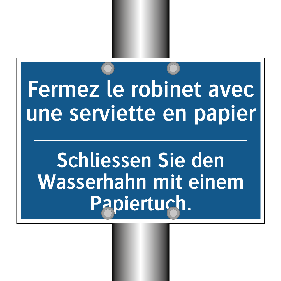Schliessen Sie den Wasserhahn  /.../ - Fermez le robinet avec une serviette  /.../