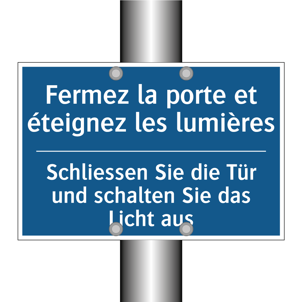 Schliessen Sie die Tür und schalten  /.../ - Fermez la porte et éteignez les  /.../