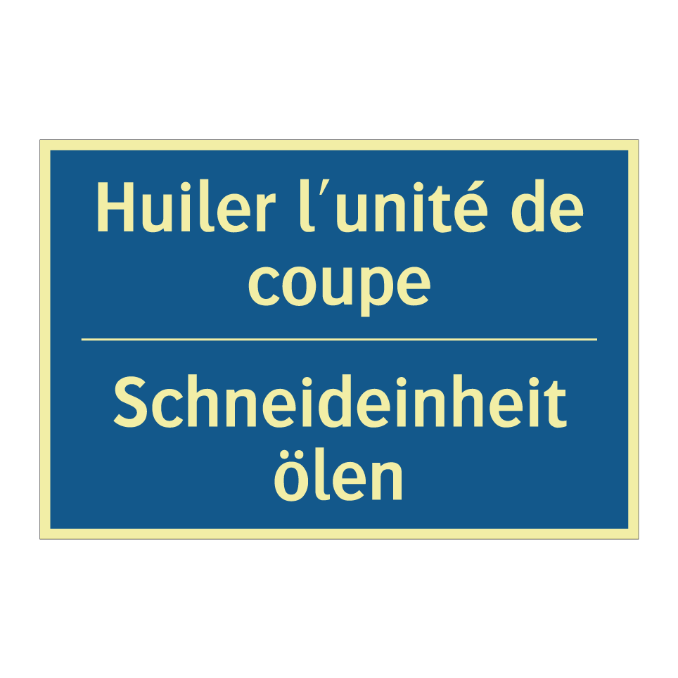 Schneideinheit ölen - Huiler l'unité de coupe