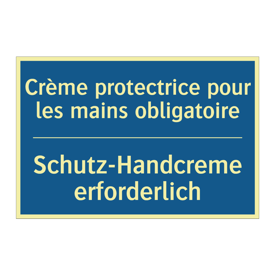 Schutz-Handcreme erforderlich - Crème protectrice pour les mains  /.../
