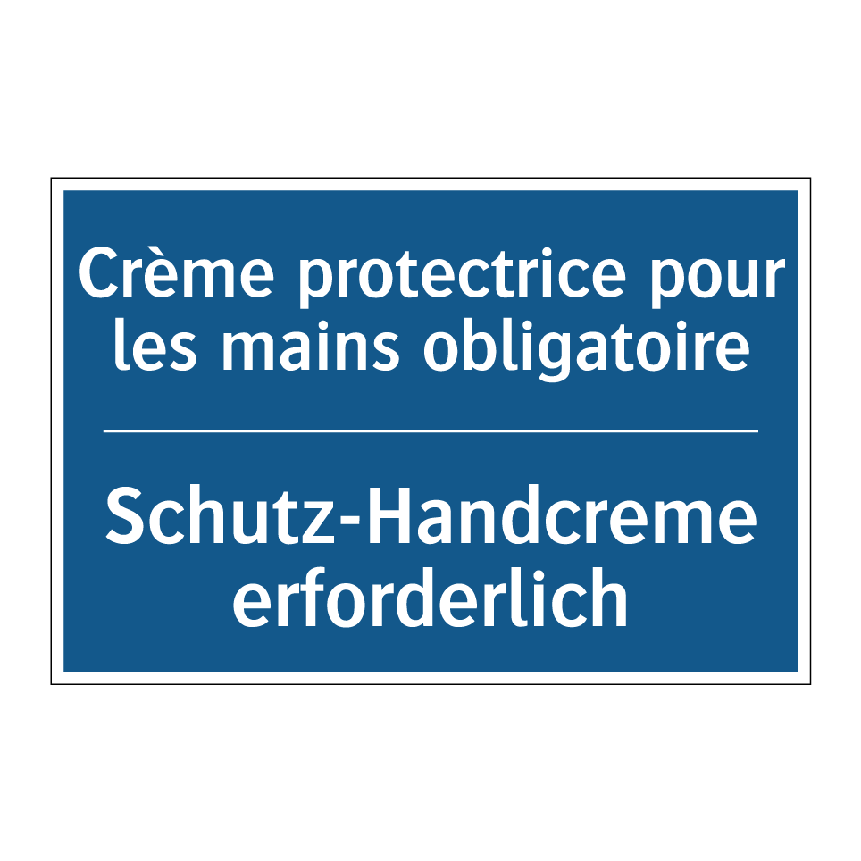 Schutz-Handcreme erforderlich - Crème protectrice pour les mains  /.../