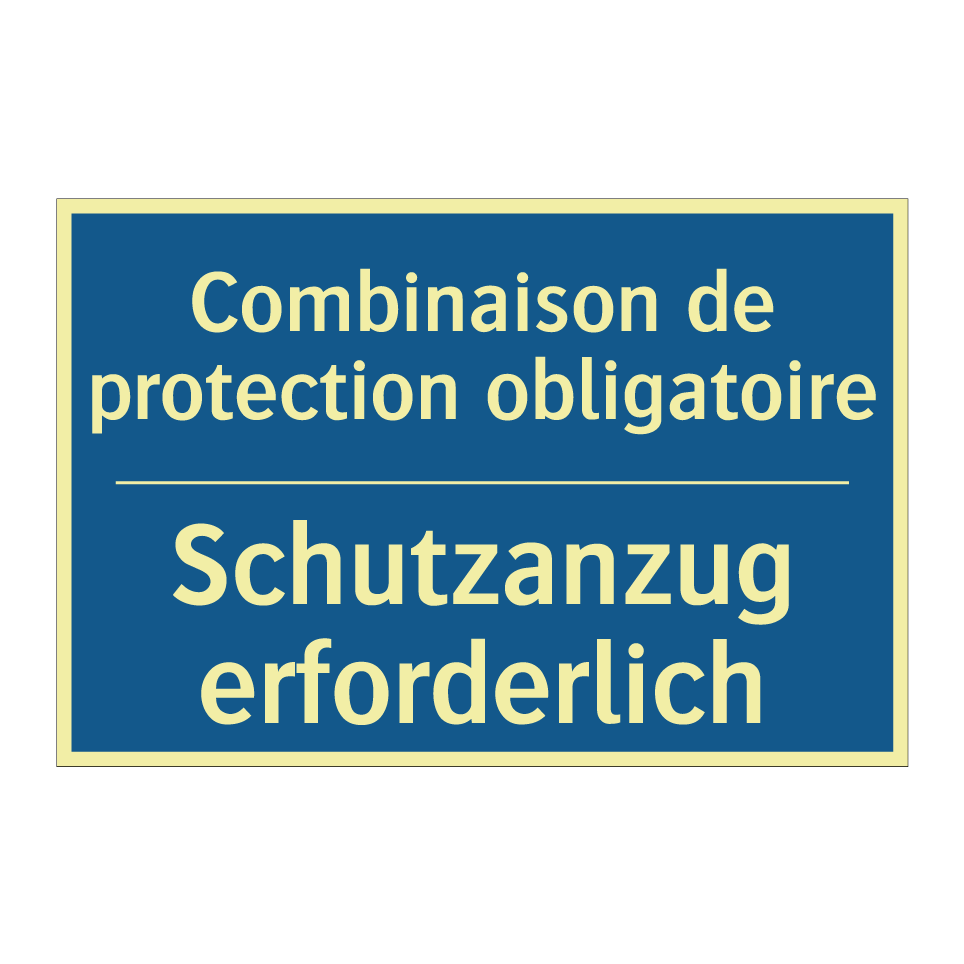 Schutzanzug erforderlich - Combinaison de sécurité obligatoire /.../