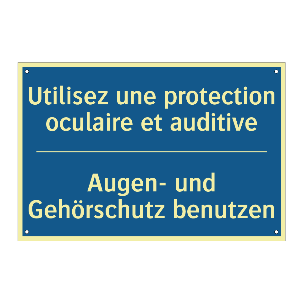 Augen- und Gehörschutz benutzen /.../ - Utilisez une protection oculaire  /.../