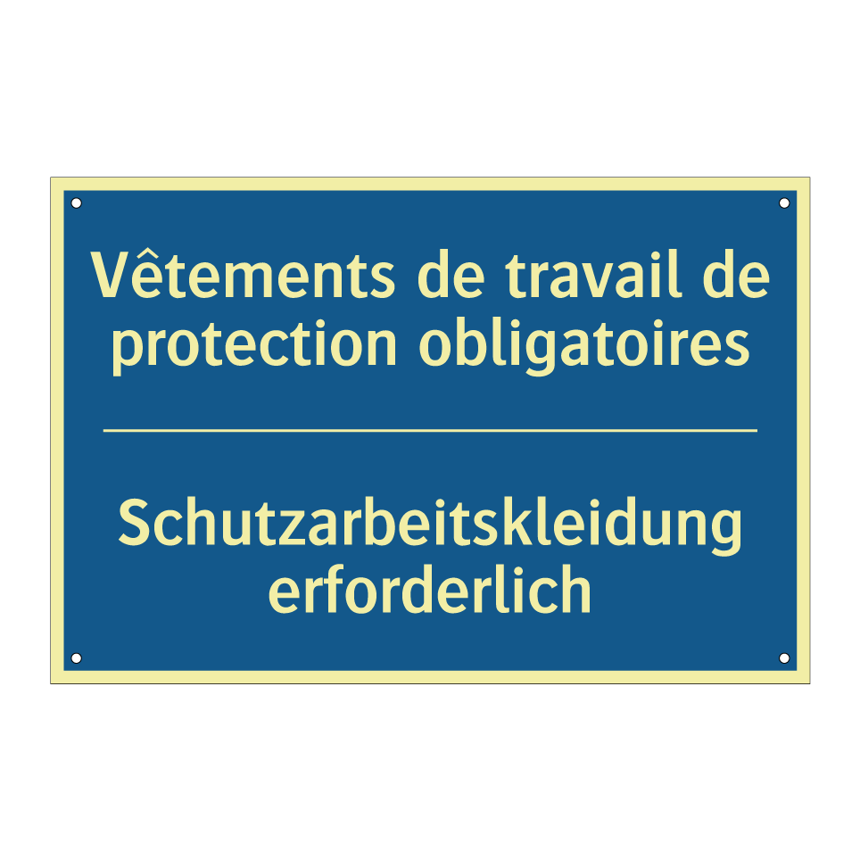 Schutzarbeitskleidung erforderlich /.../ - Vêtements de travail de protection  /.../