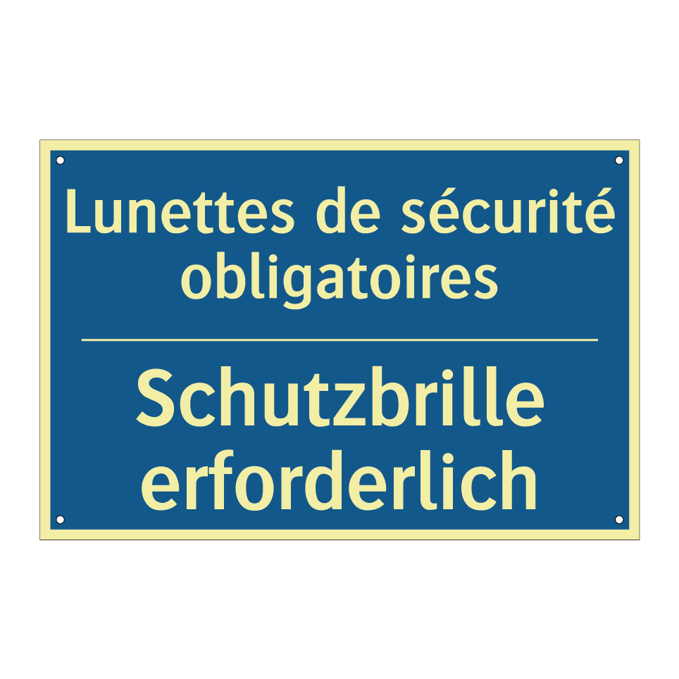 Schutzbrille erforderlich - Lunettes de sécurité obligatoires /.../