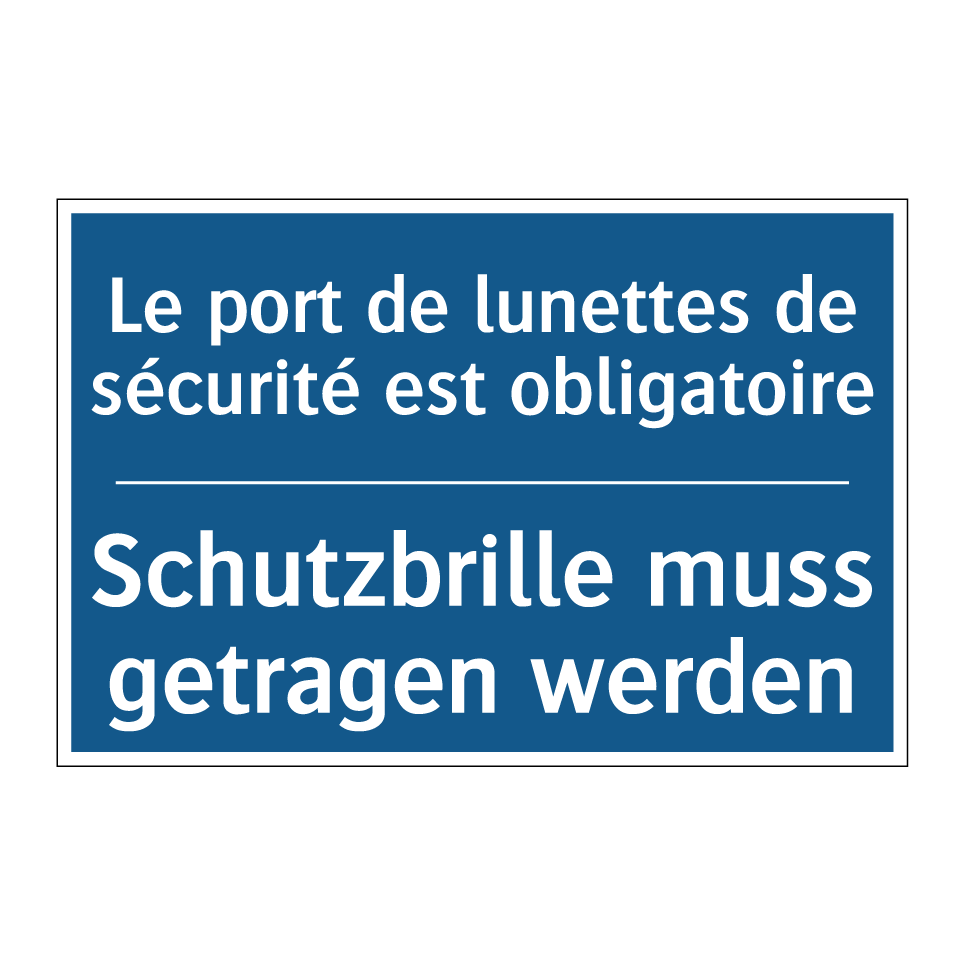 Schutzbrille muss getragen werden /.../ - Le port de lunettes de sécurité  /.../
