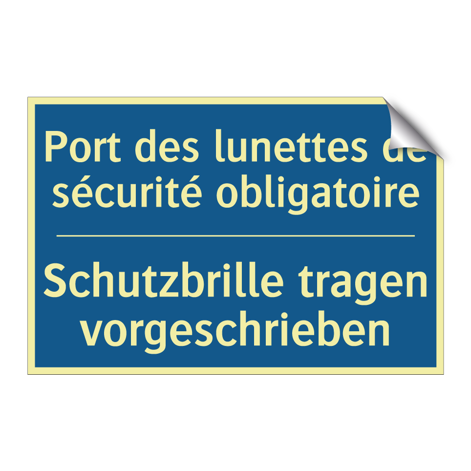 Schutzbrille tragen vorgeschrieben /.../ - Port des lunettes de sécurité  /.../