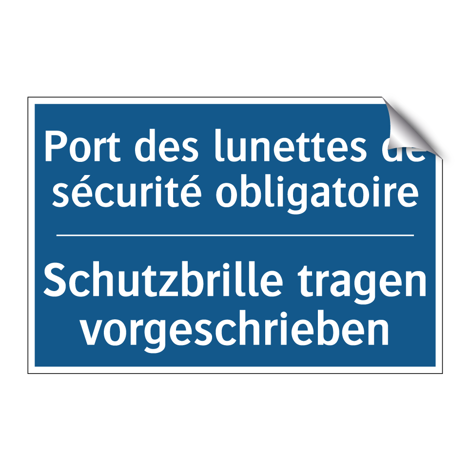 Schutzbrille tragen vorgeschrieben /.../ - Port des lunettes de sécurité  /.../
