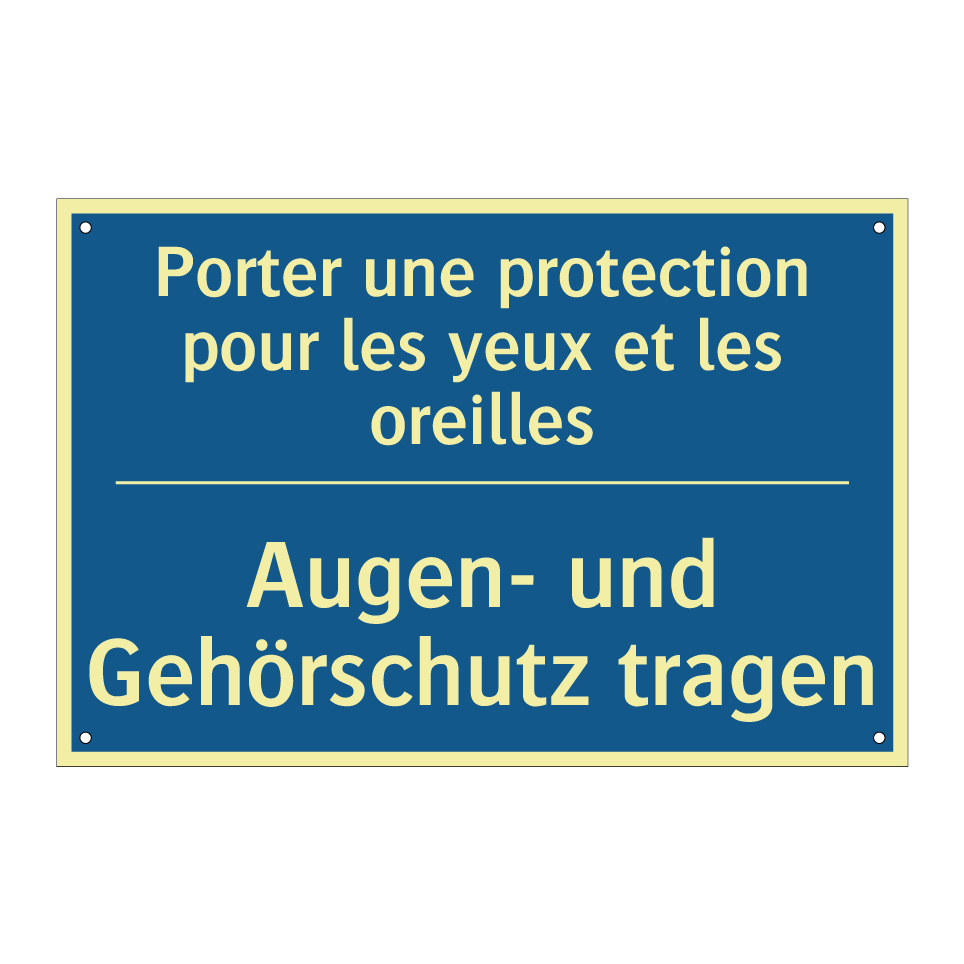 Augen- und Gehörschutz tragen - Porter une protection pour les  /.../