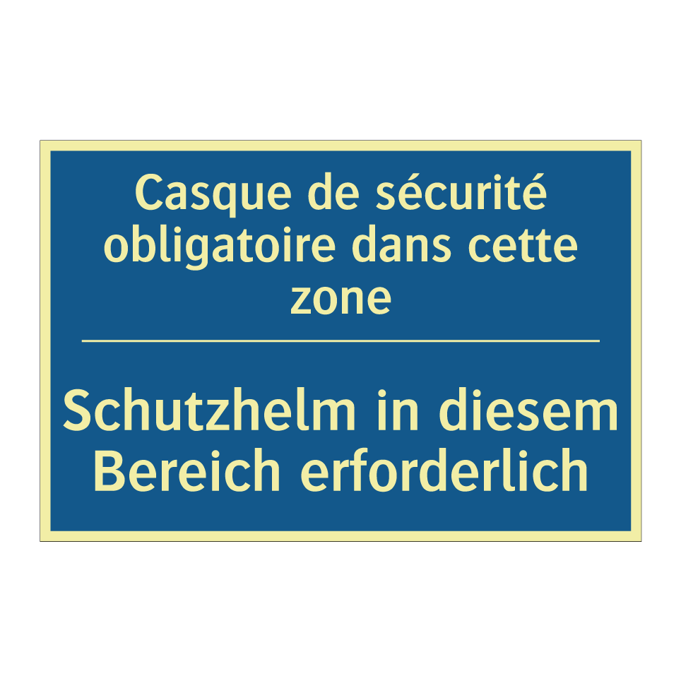 Schutzhelm in diesem Bereich erforderlich /.../ - Casque de sécurité obligatoire  /.../