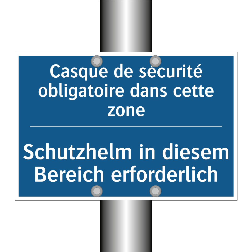 Schutzhelm in diesem Bereich erforderlich /.../ - Casque de sécurité obligatoire  /.../