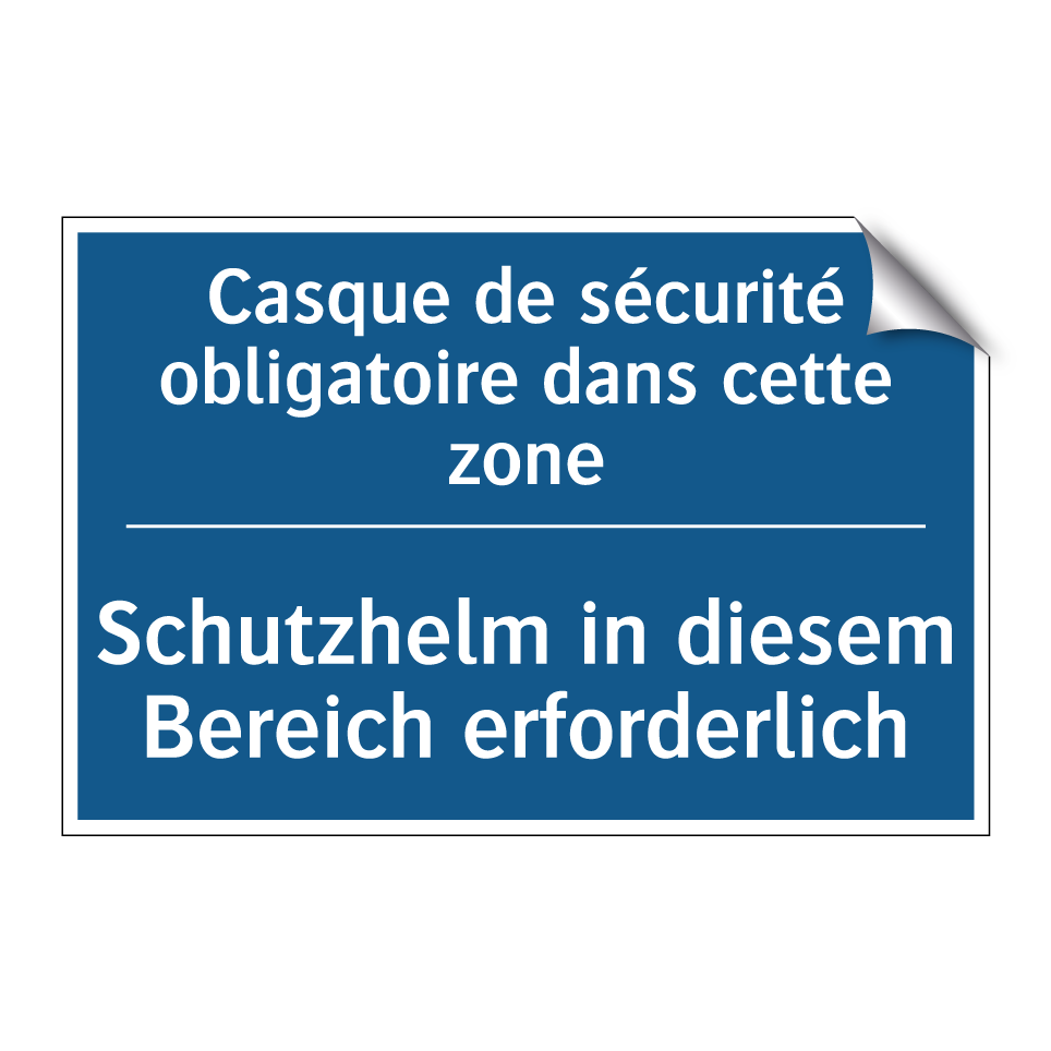 Schutzhelm in diesem Bereich erforderlich /.../ - Casque de sécurité obligatoire  /.../