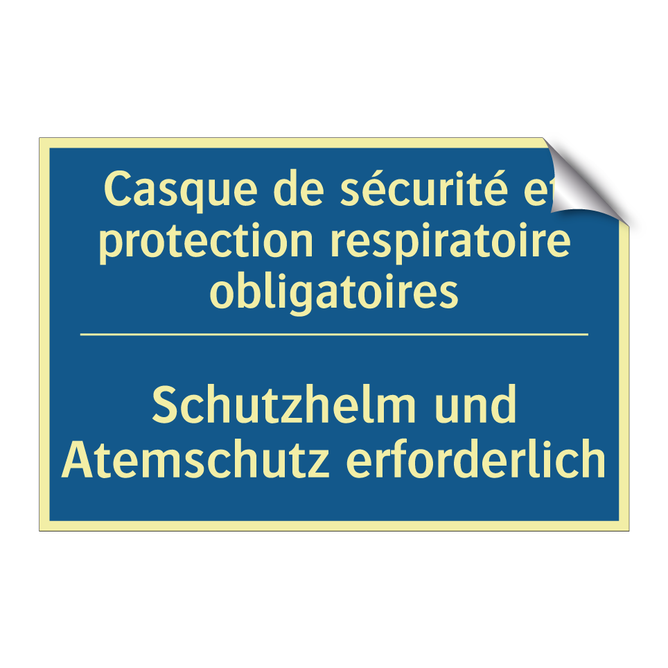 Schutzhelm und Atemschutz erforderlich /.../ - Casque de sécurité et protection  /.../