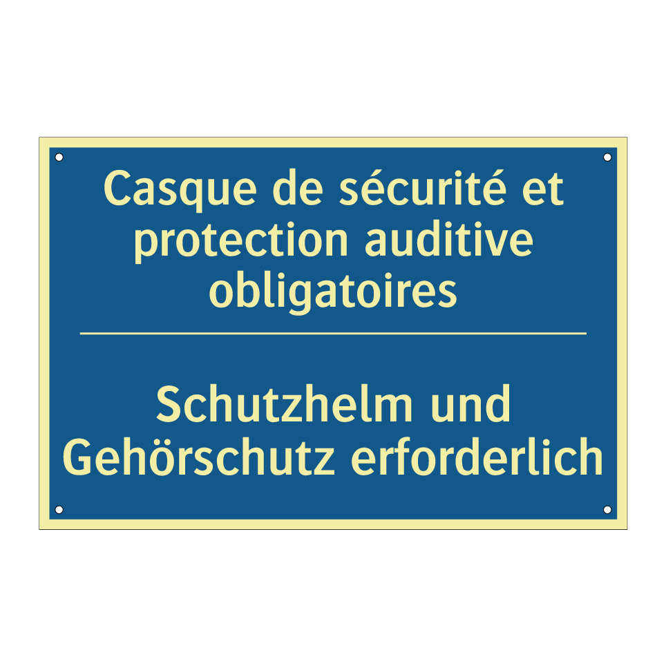 Schutzhelm und Gehörschutz erforderlich /.../ - Casque de sécurité et protection  /.../