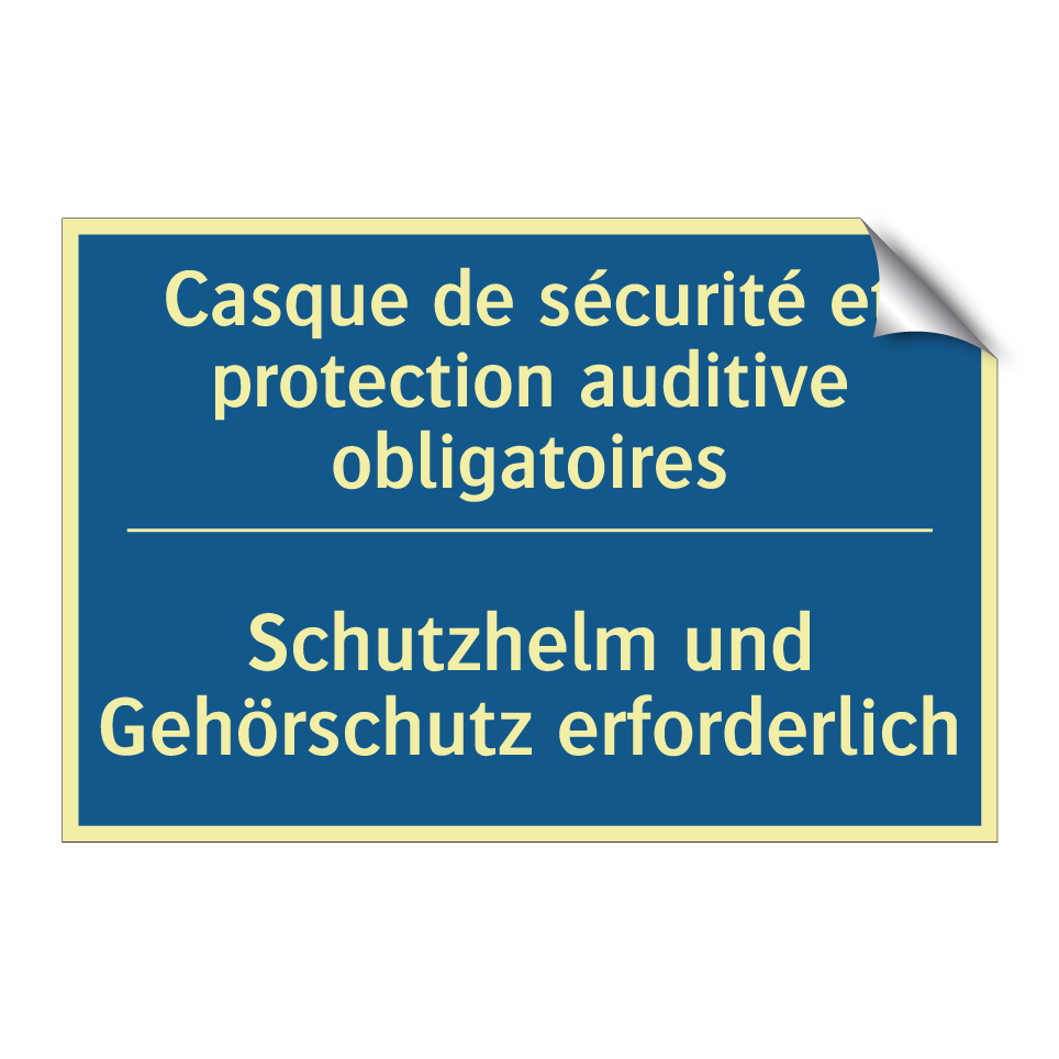 Schutzhelm und Gehörschutz erforderlich /.../ - Casque de sécurité et protection  /.../