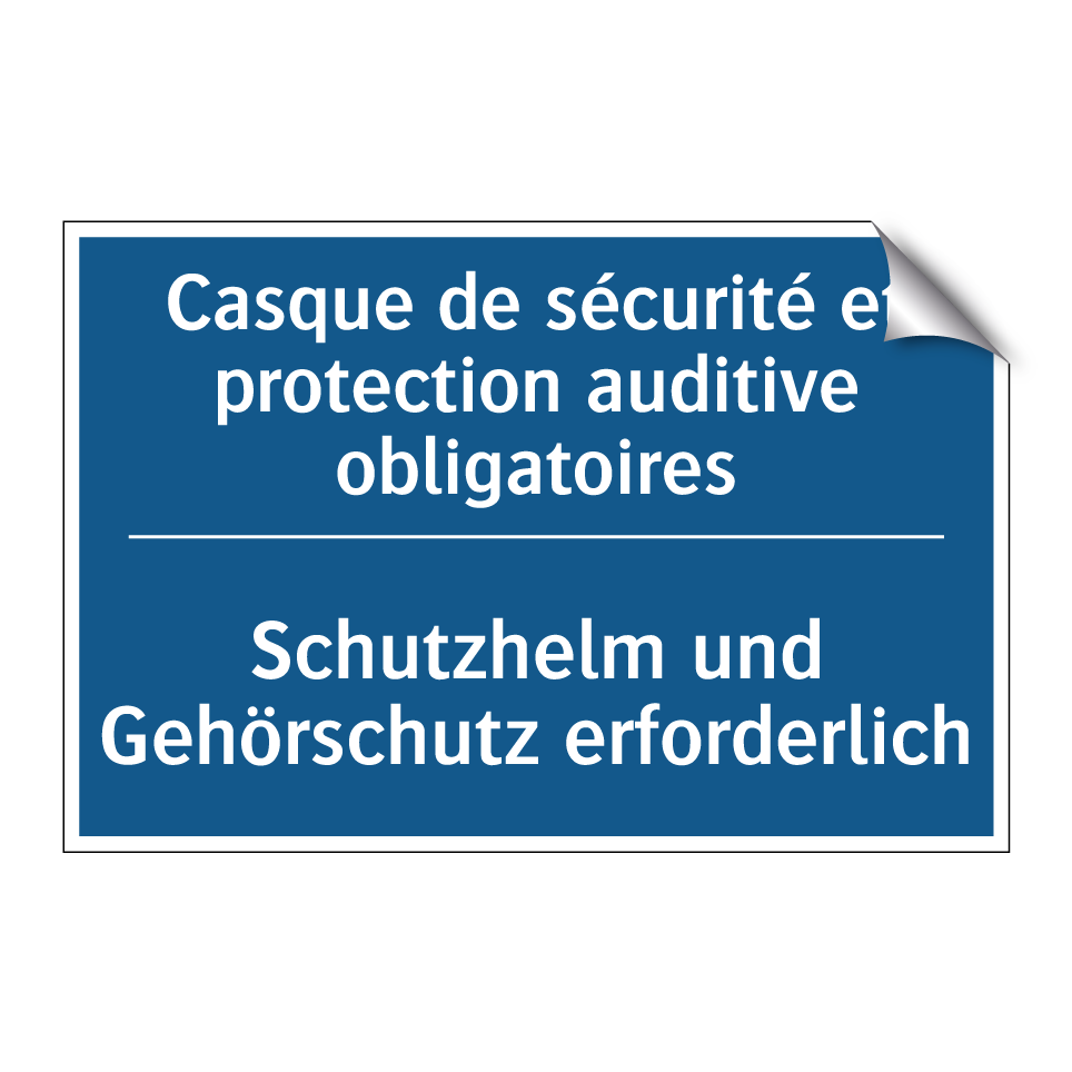 Schutzhelm und Gehörschutz erforderlich /.../ - Casque de sécurité et protection  /.../
