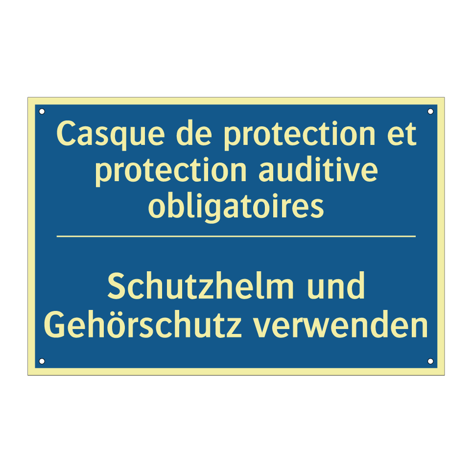Schutzhelm und Gehörschutz verwenden /.../ - Casque de protection et protection  /.../