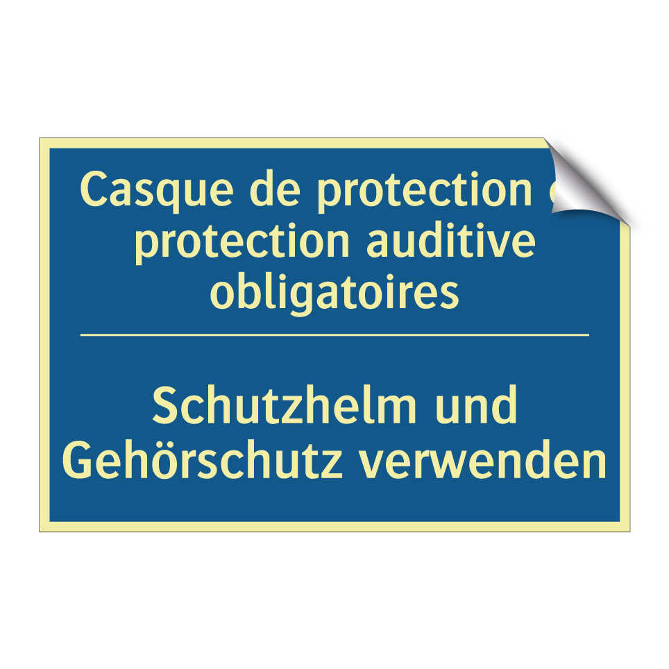 Schutzhelm und Gehörschutz verwenden /.../ - Casque de protection et protection  /.../
