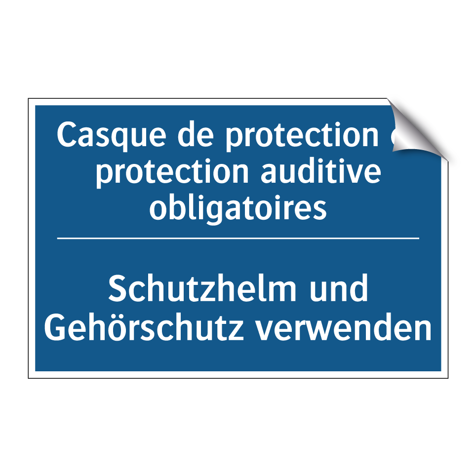 Schutzhelm und Gehörschutz verwenden /.../ - Casque de protection et protection  /.../