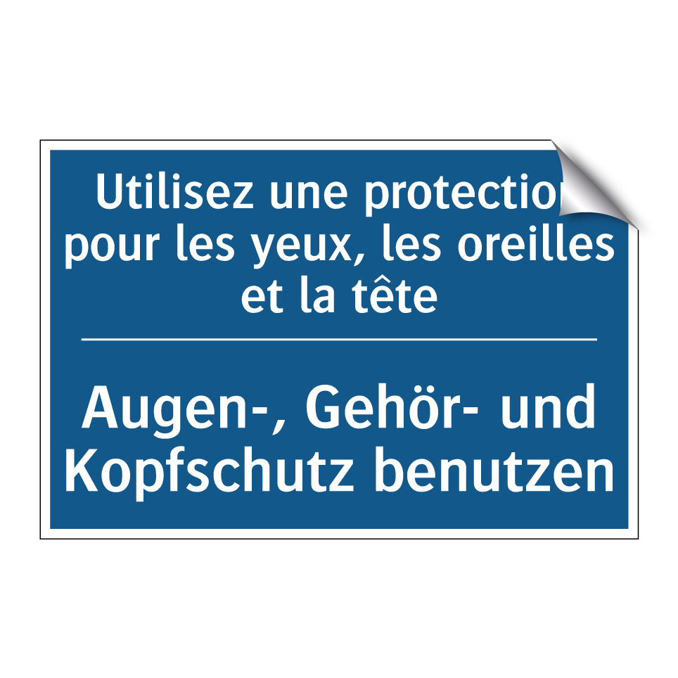 Augen-, Gehör- und Kopfschutz  /.../ - Utilisez une protection pour les  /.../