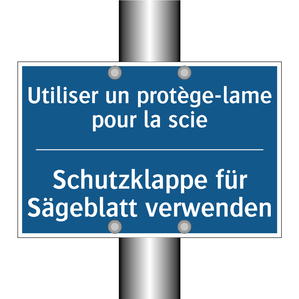 Schutzklappe für Sägeblatt verwenden /.../ - Utiliser un protège-lame pour  /.../