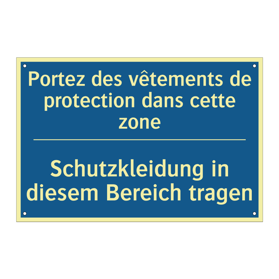 Schutzkleidung in diesem Bereich  /.../ - Portez des vêtements de protection  /.../