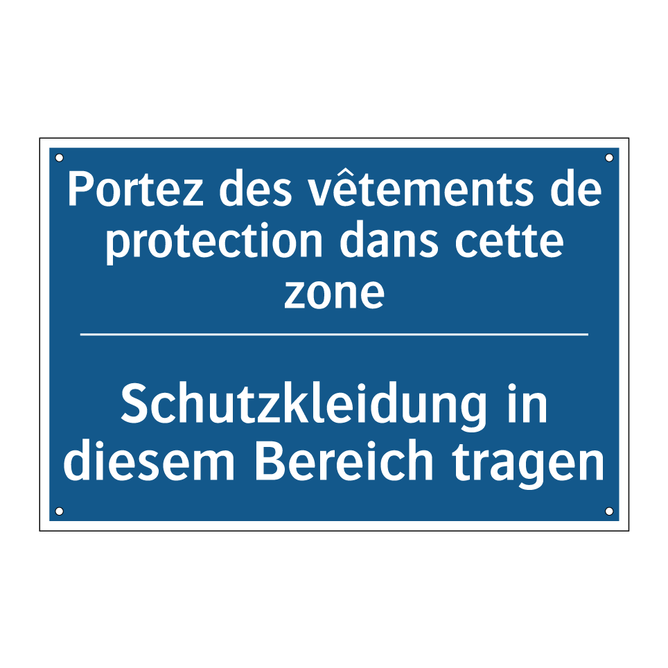 Schutzkleidung in diesem Bereich  /.../ - Portez des vêtements de protection  /.../
