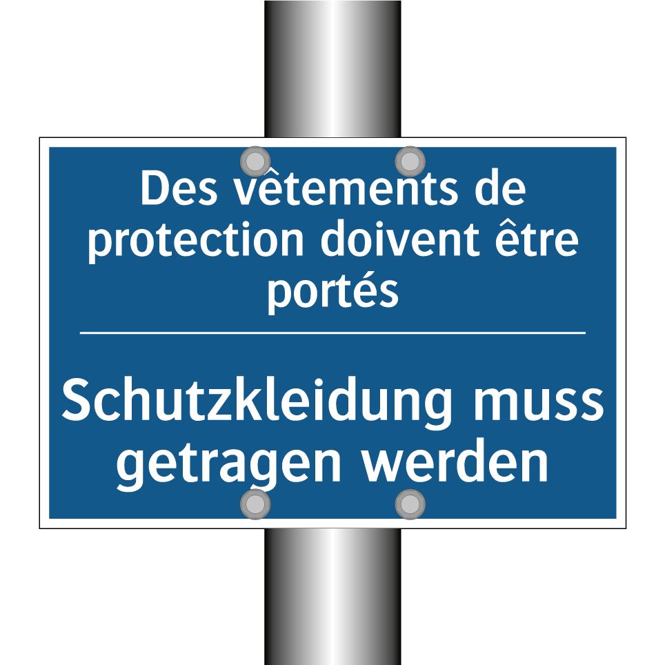 Schutzkleidung muss getragen werden /.../ - Les vêtements de protection doivent  /.../